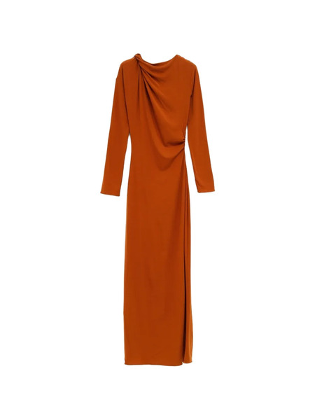  Atlein Draped Dress - Brown 