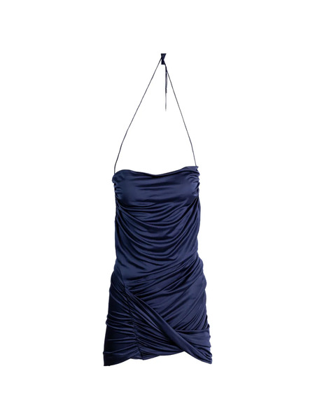  Atlein Draped Sleeveless Dress - Blue 