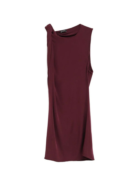  Atlein Knotted Draped Top - Red 