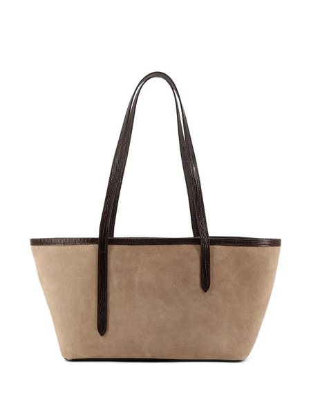  Atp Atelier Gaiba Printed-lizard Suede Tote Bag - Neutrals 