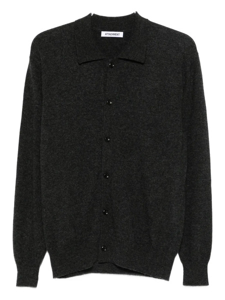  Attachment Polo-neck Cardigan - Grey 
