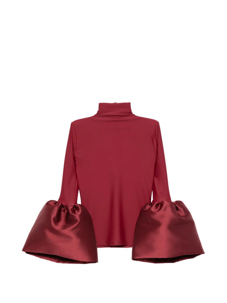  Atu Body Couture Bell-sleeve Roll-neck Top - Red 