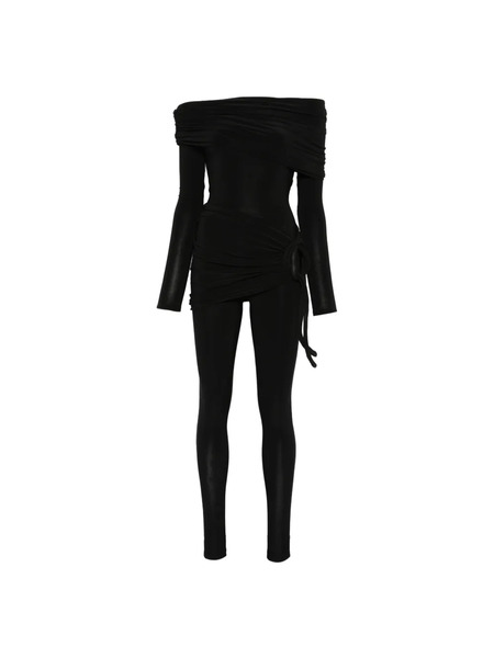  Atu Body Couture Off-shoulder Ring Jumpsuit - Black 