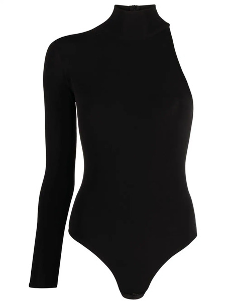  Atu Body Couture One-sleeve Stretch-jersey Bodysuit - Black 