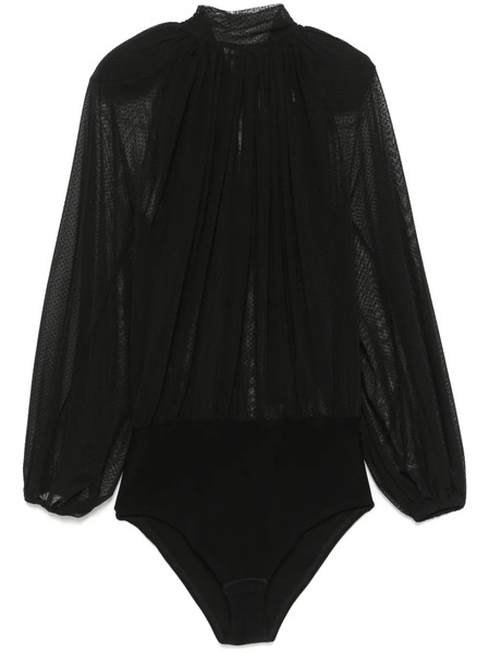  Atu Body Couture Point D'esprit Tulle Bodysuit - Black 