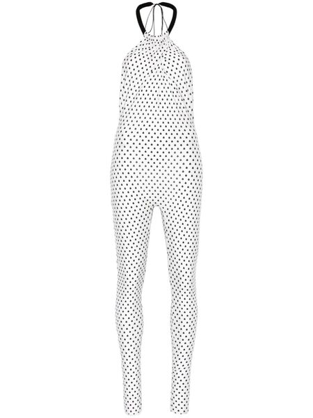  Atu Body Couture Polka Dot Jumpsuit - White 