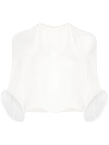  Atu Body Couture Structured-cuffs Blouse - White 