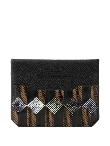  Au Départ Printed Leather Card Holder - Black 
