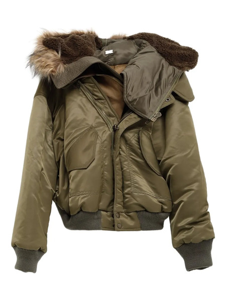  August Barron Fur Hooded Jacket - Green 