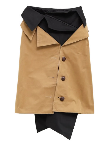  August Barron Layered Midi Skirt - Neutrals 