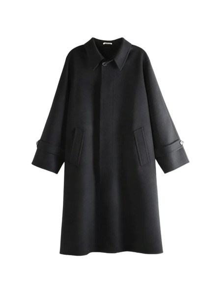  Auralee Buttoned Wool Coat - Black 