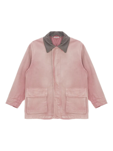  Auralee Contrasting-collar Jacket - Pink 