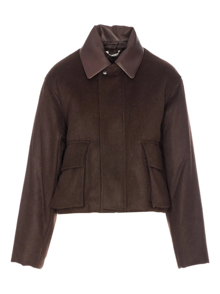  Auralee Detachable-collar Padded Jacket - Brown 