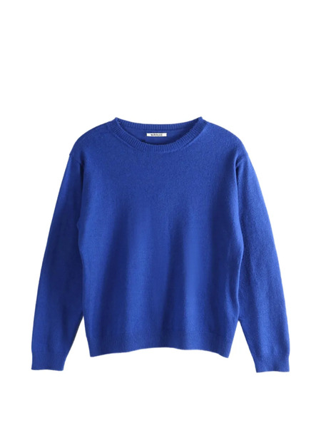  Auralee Fine-knit Round-neck Sweater - Blue 