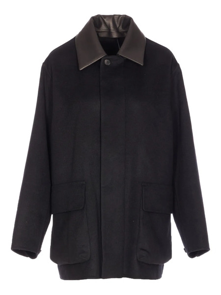  Auralee Point-collar Coat - Black 