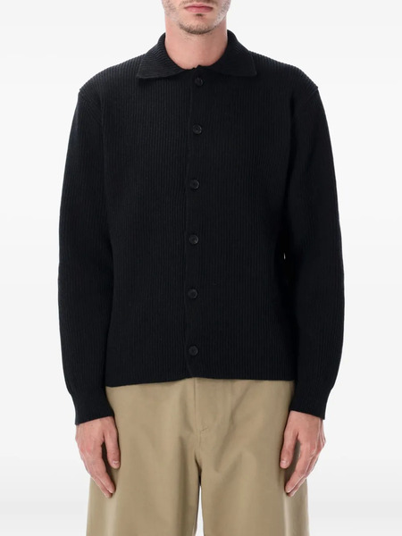  Auralee Polo-collar Cardigan - Black 