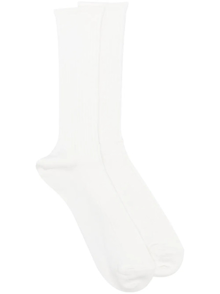  Auralee Ribbed-knit Socks - White 