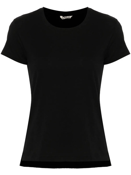  Auralee Short-sleeve Cotton T-shirt - Black 