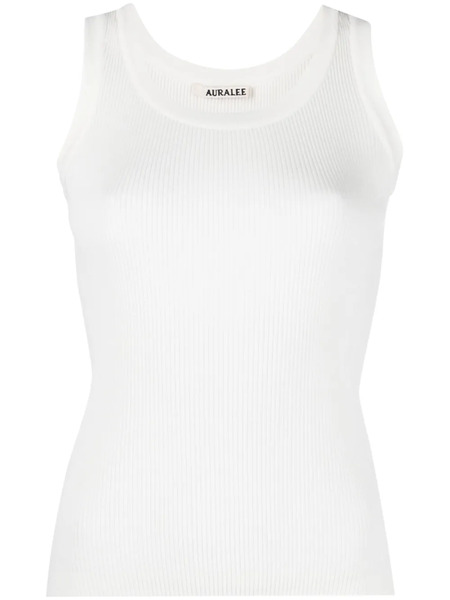  Auralee Sleeveless Cotton Knitted Top - White 