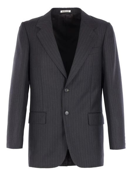  Auralee Striped Two-button Jacket - Grey 