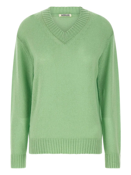  Auralee V-neck Sweater - Green 
