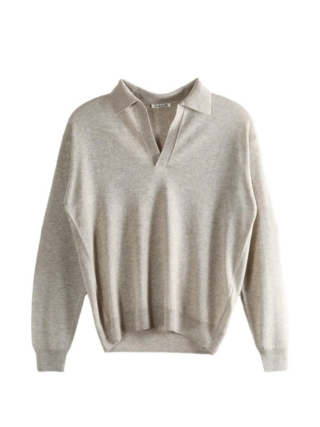  Auralee V-neck Sweater - Neutrals 
