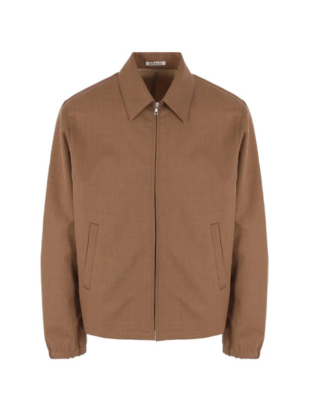  Auralee Zip-up Wool Jacket - Brown 