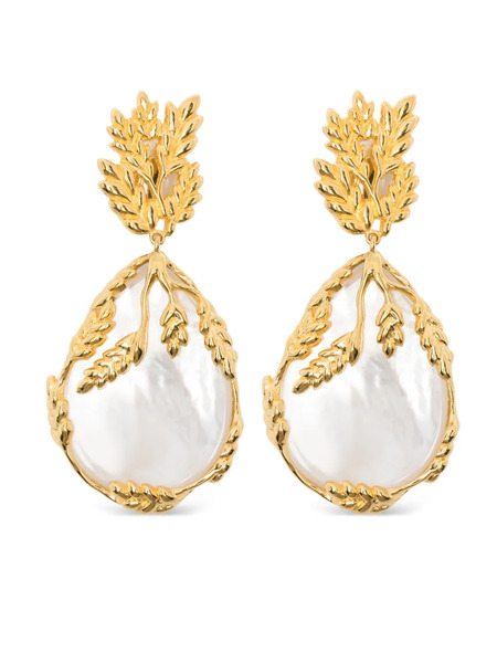  Aurelie Bidermann Françoise Leaf-design Earrings - Gold 