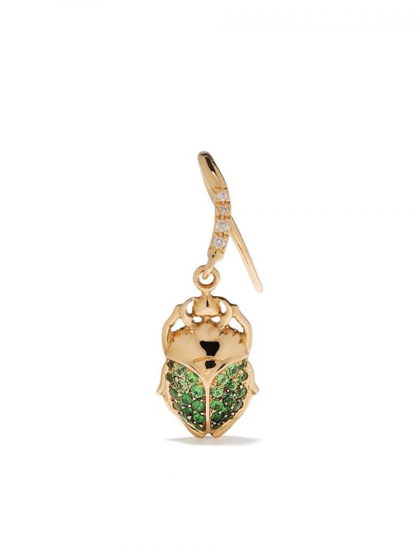  Aurelie Bidermann 18kt Yellow Gold Diamonds Single Beetle Earring 