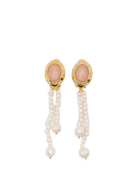  Aurelie Bidermann Mirasol Pearl Clip Earrings - Gold 