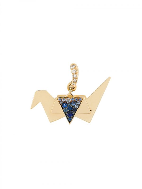  Aurelie Bidermann Origami Sapphire And Diamond Pendant - Metallic 