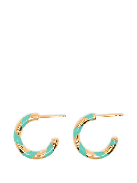  Aurelie Bidermann Positano Striped Hoop Earrings - Gold 