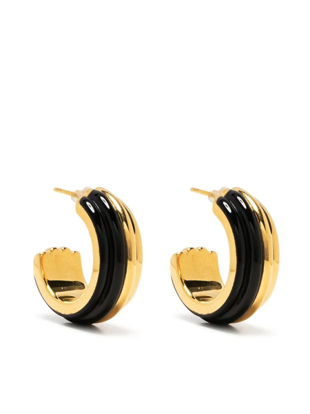  Aurelie Bidermann Stripe Hoop Earrings - Black 