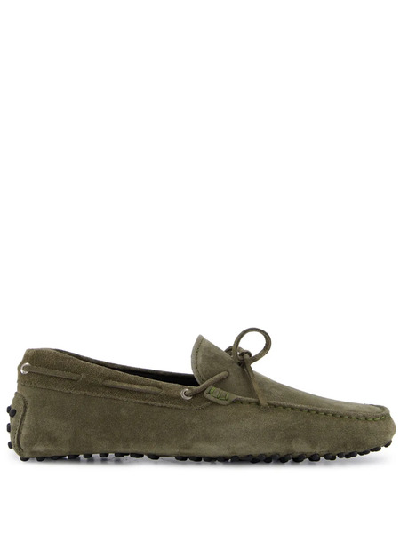  Aurélien Bow-embellished Suede Driving Shoes - Green 