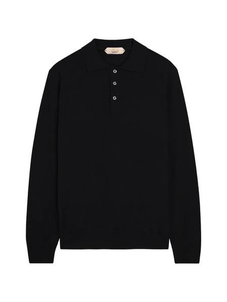  Aurélien Wool Polo Shirt - Black 