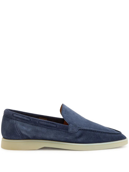  Aurélien Yatch Suede Scallop-edge Loafers - Blue 
