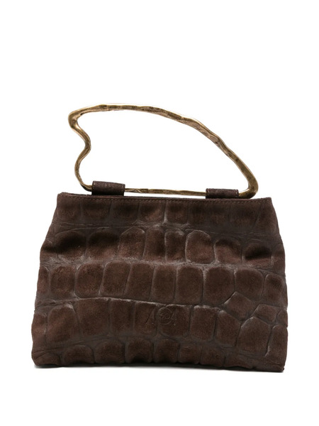  Autentica 504 Delia Joy Crocodile-effect Top-handle Tote Bag - Brown 