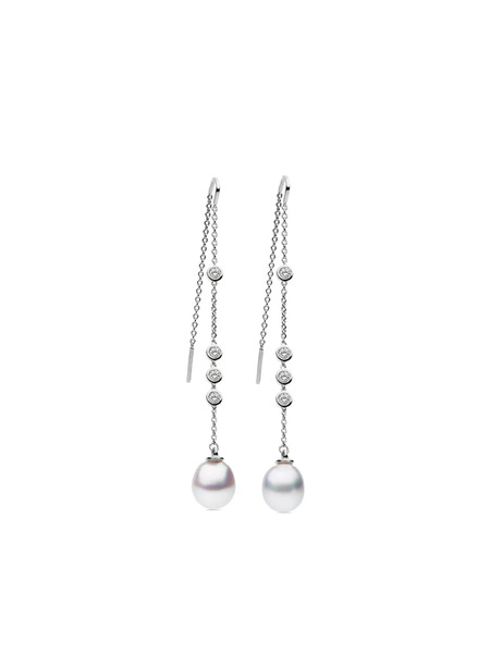  Autore Moda Portia Crystal-embellished Pearl Drop Earrings - Silver 