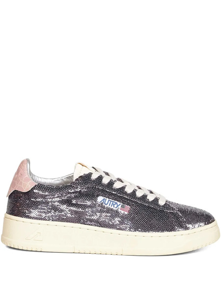  Autry Dallas Sequin Logo Sneakers - Grey 