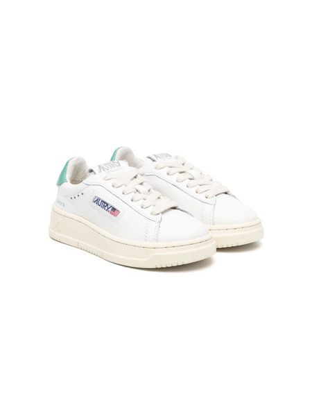  Autry Kids Dallas Logo-patch Leather Sneakers - White 