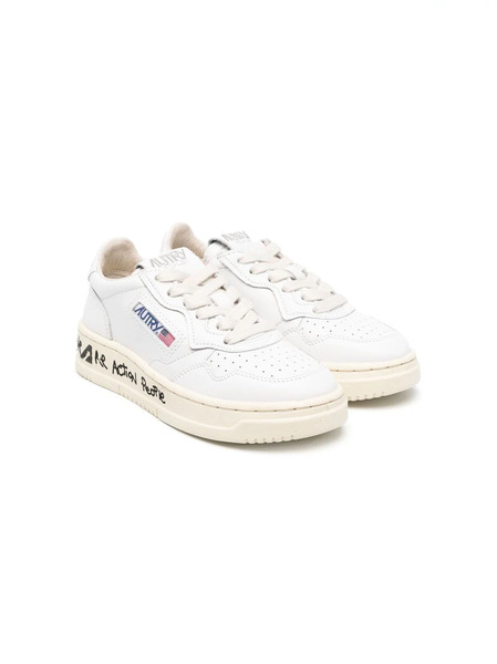  Autry Kids Leather Low-top Sneakers - White 