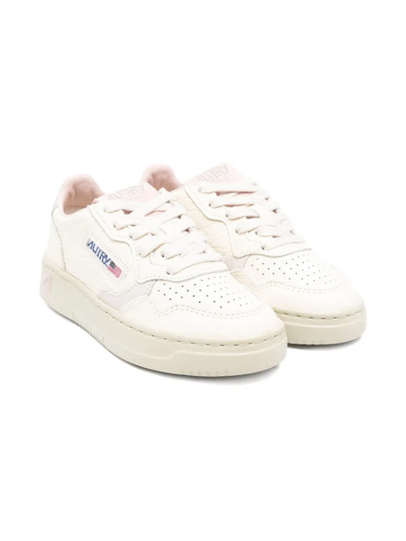 Autry Kids Perforated Leather Trainers - White 