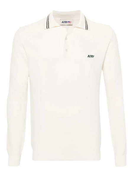  Autry Long-sleeve Polo Shirt - Neutrals 
