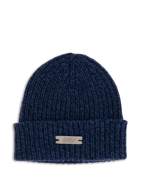  Autry Ribbed-knit Logo Beanie - Blue 