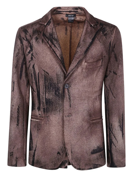  Avant Toi Abstract-print Wool Blazer - Brown 