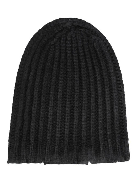  Avant Toi Distressed Knitted Beanie - Black 