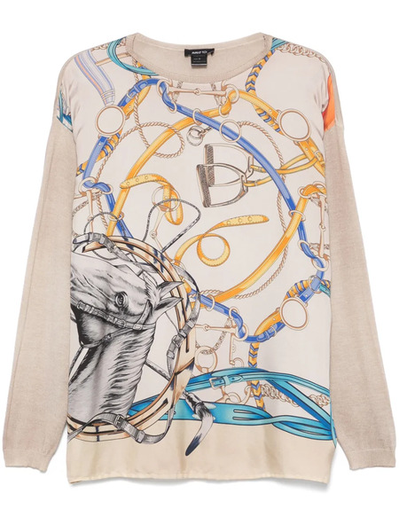  Avant Toi Graphic-print Knitted Top - Brown 