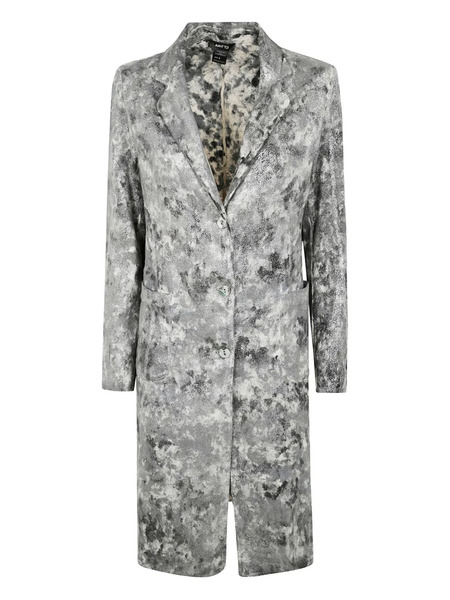  Avant Toi Lurex Abstract-print Coat - Grey 