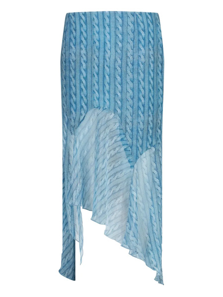  Avavav Asymmetric Georgette Midi Skirt - Blue 