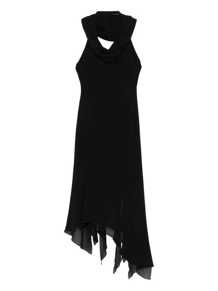  Avavav Disa Cowl-neck Asymmetric Midi Dress - Black 
